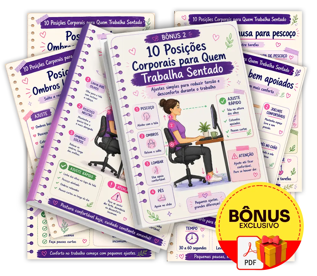 Mockup do bônus Posições Corporais para Quem Trabalha Sentado
